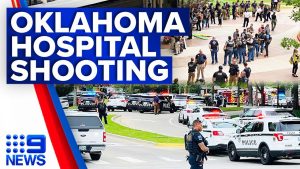 Four civilians and gunman killed in mass shooting in Oklahoma hospital | 9 News Australia